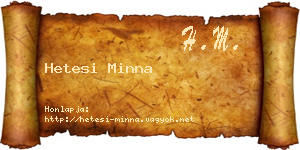 Hetesi Minna névjegykártya